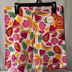 Wonder Nation Kids Fruit Print Shorts - Pink, Yellow, Green